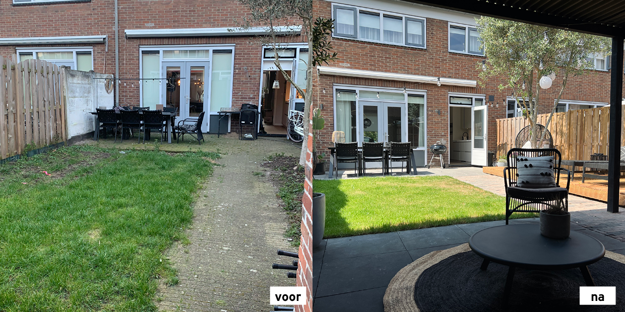 tuin voor en na
