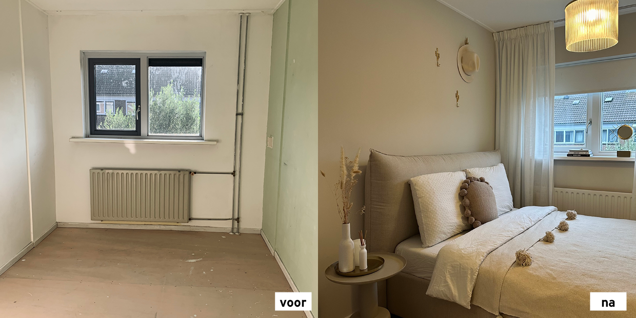 slaapkamer voor en na