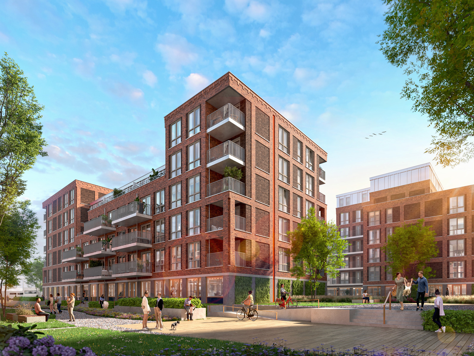 Ontwerptekening van appartementengebouw
