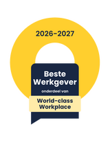 een gele cirkel met een blauw-wit teken