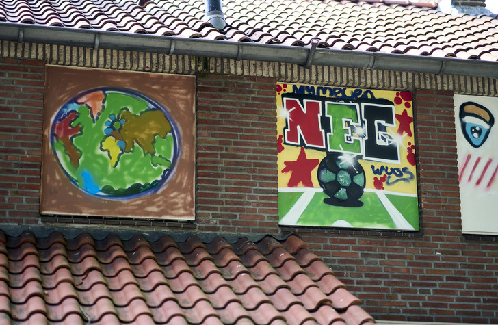 Vrolijke kleuren bij graffiti workshop