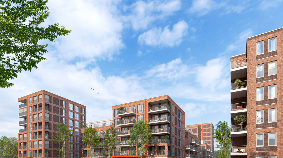 Ontwerptekening van appartementengebouw