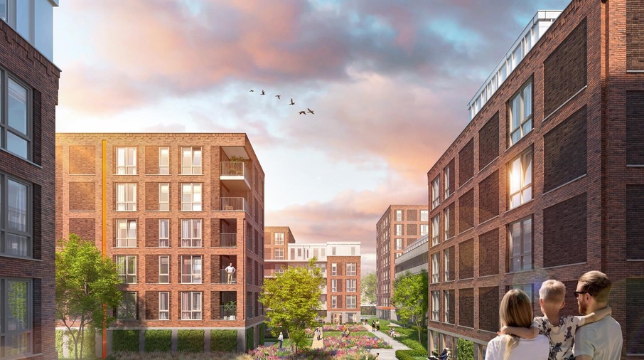 Rosso, ontwerp binnenplein vanaf blok A