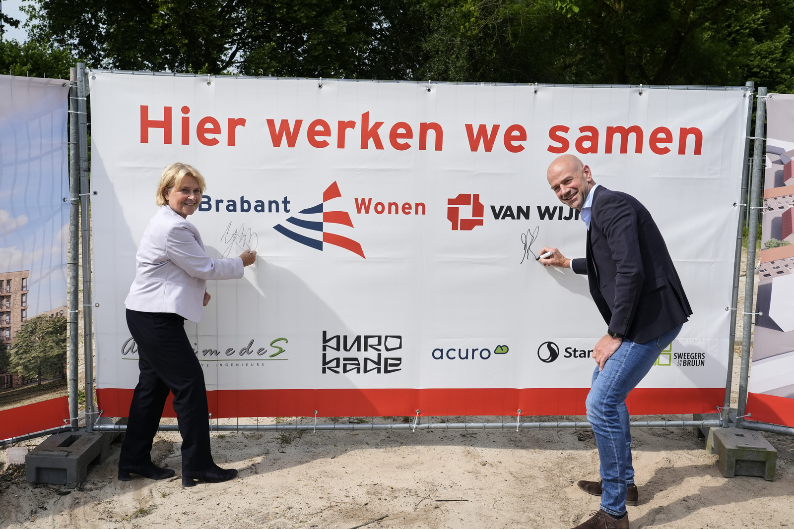 BrabantWonen en Van Wijnen tekenen overeenkomst voor bouw 148 appartementen in Boschveld