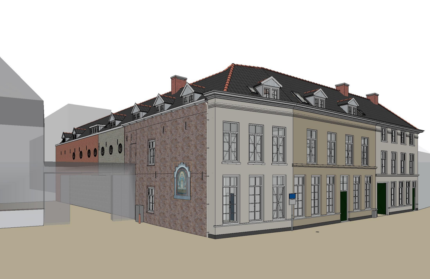 Ontwerptekening van een gebouw